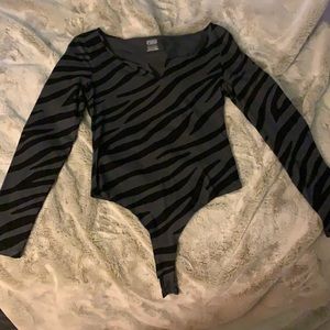 Pink zebra bodysuit